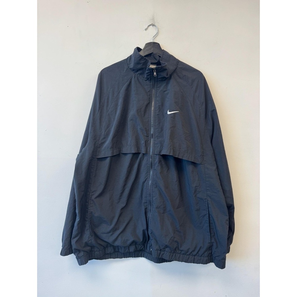Vintage Nike Windbreaker Jacket Mens 2XL Gray Full Zip Running Gym Training Y2K